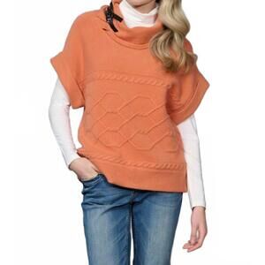 NEW PICADILLY cable knit sweater in terracota
